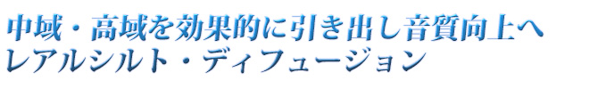 中域・高域を効果的に引き出し音質向上へ「レアルシルト」